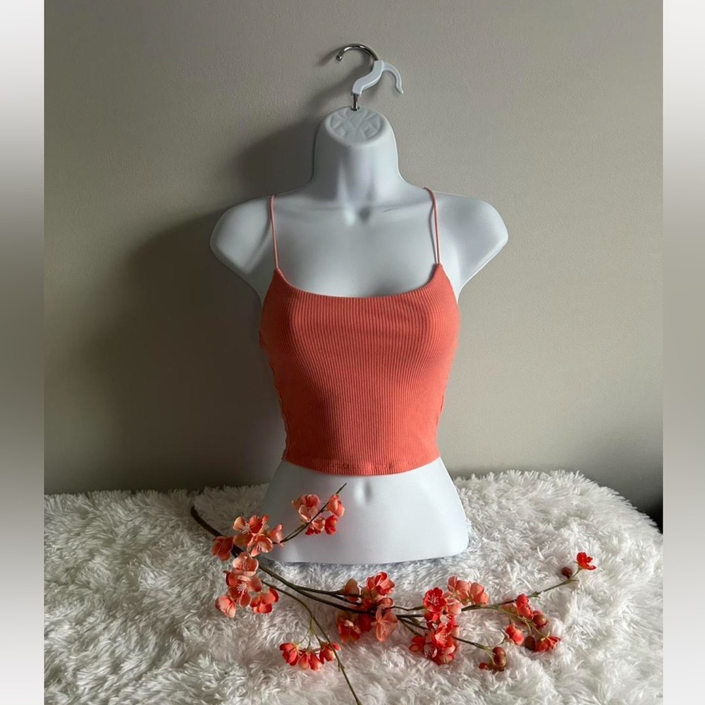 Garage orange ribbed crop top - size xs